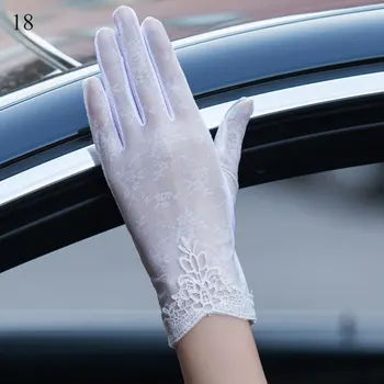 

Ice Silk Lace Driving Of Thin Gloves Sexy Summer Women UV Sunscreen Sun Female Gloves Fashion Solid Touch Screen Lady Gloves Hot