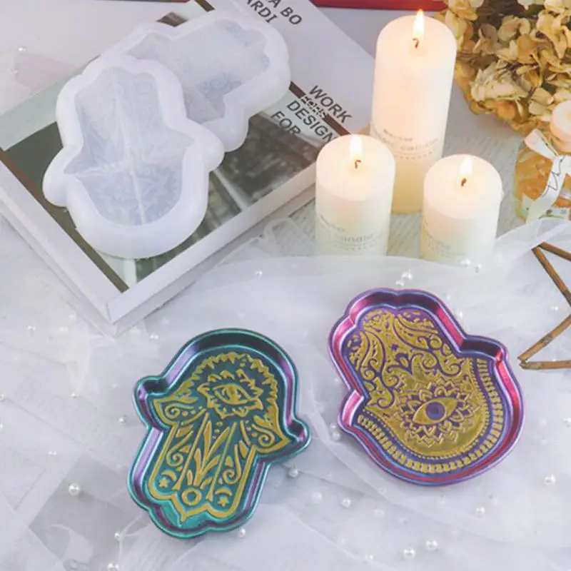 

DIY Epoxy Resin Hand Fatima God Eye Decor Silicone Mold Jewelry Fillings Pendant Accessory Charms Handmade Saucer Cabochon Mould