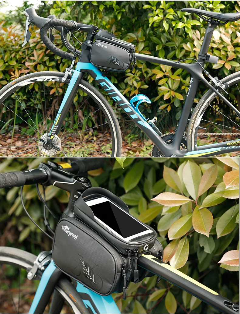 Cycling Bike Top Tube Bag Rainproof MTB Bicycle Frame Front Head Cell Phone Touch Screen Bag Pannier Bike Accessories