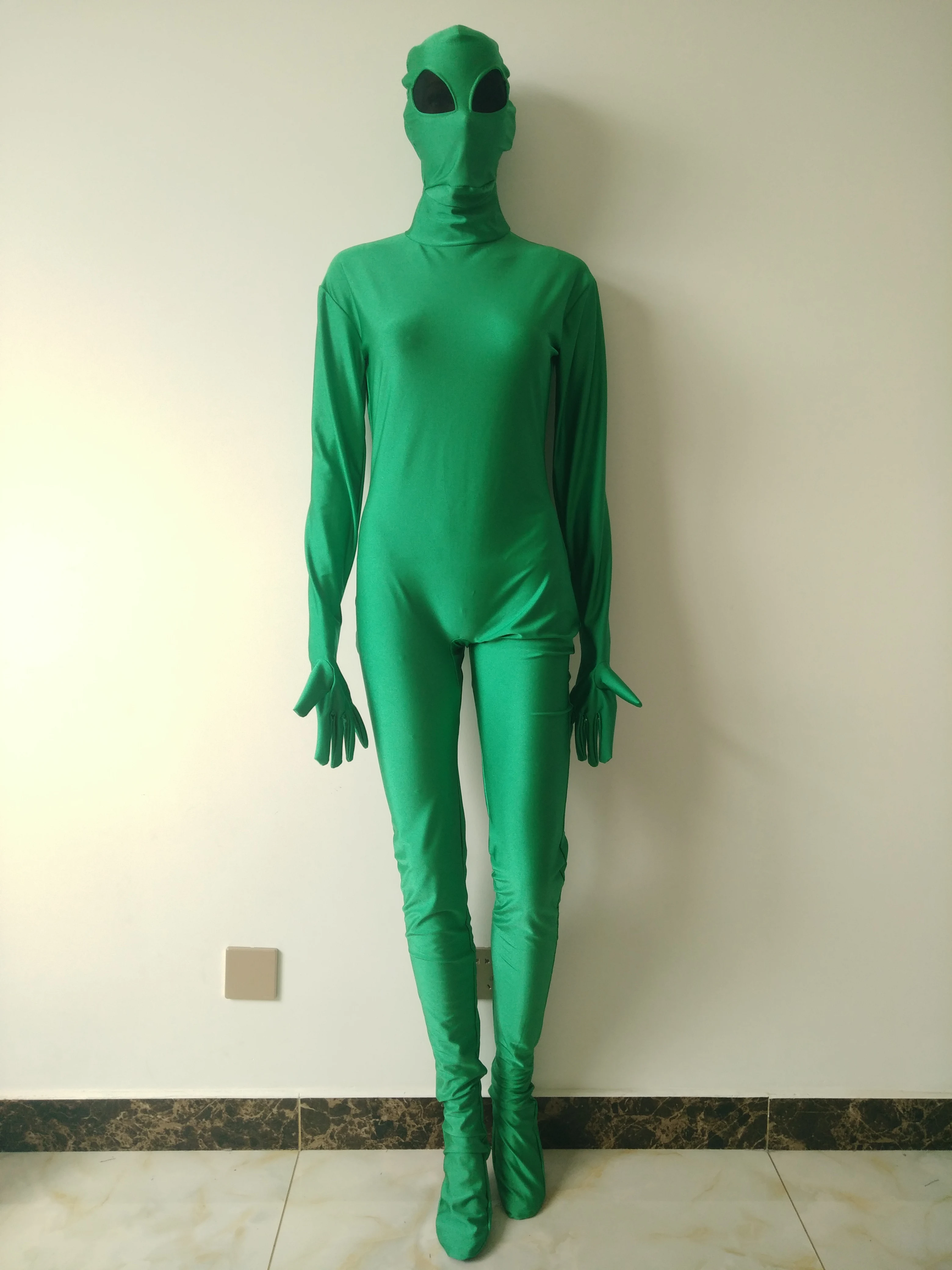 Бренд Watermonkey детский взрослый комбинезон с инопланетянином зеленый