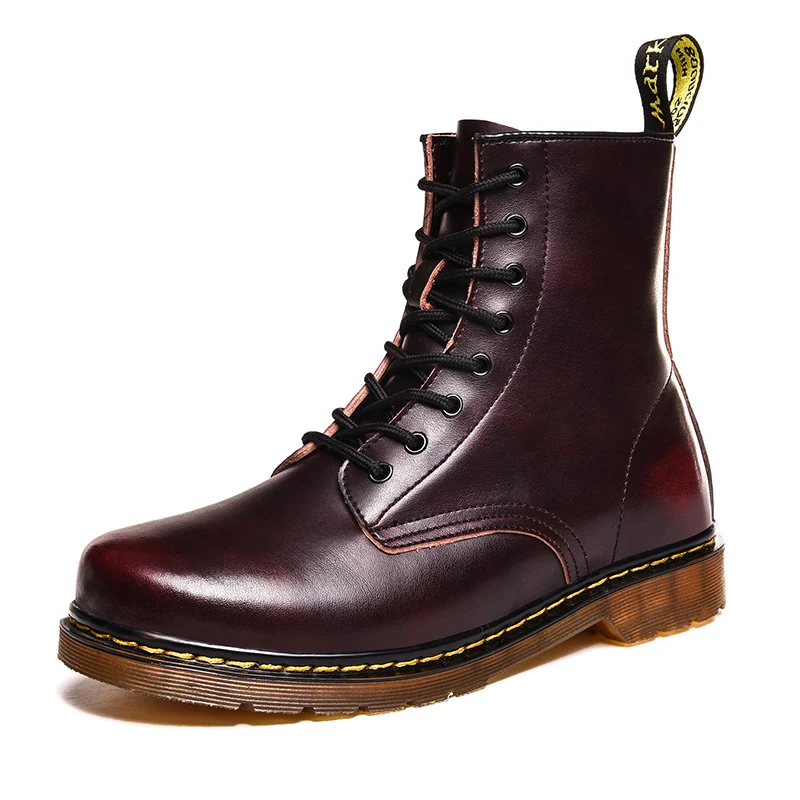 Бордовый Ботинки martin; женские ботинки; botas hombre Mujer; модная повседневная обувь; женские ботильоны на толстой подошве; большие размеры 34-46 - Цвет: Бордовый