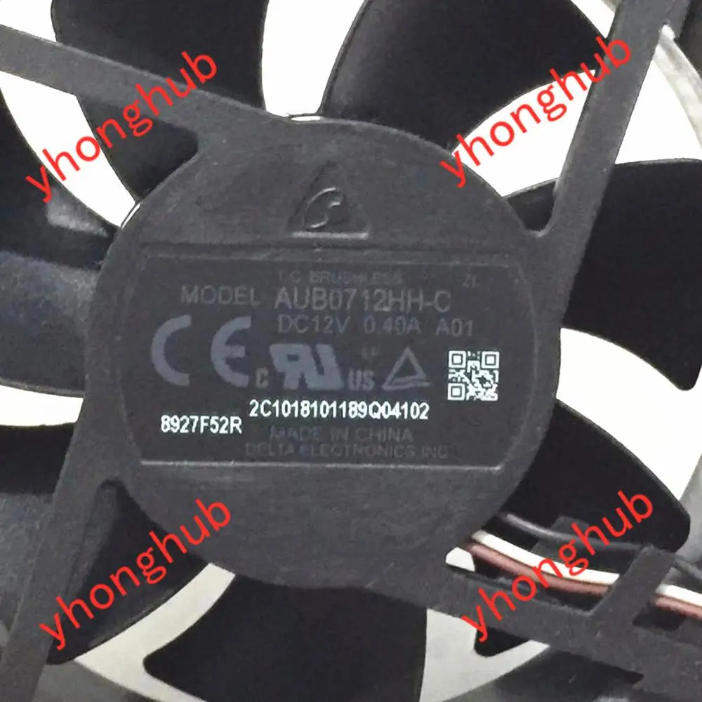 Delta Electronics AUB0712HH C DC 12V 0.40A 3 жильный 70x70x25 мм Сервер вентилятор охлаждения|square fan|delta