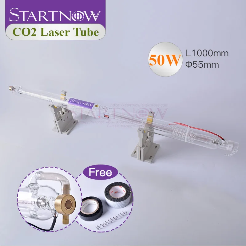

Startnow 50W Laser Glass Lamp CO2 Tube 55W 1000mm Pipe For Laser Engraving Machine CO2 Cuttting Marking Equipment Spare Parts