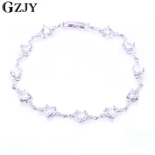 GZJY модный шарм белого золота Цвет Сердце AAA Браслет с цирконом для женщин роскошный подарок на день Святого Валентина Bijoux
