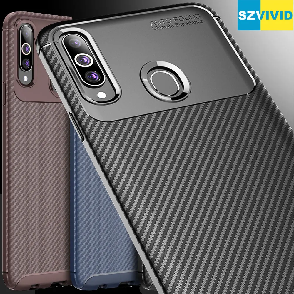 

Carbon Fiber Case For Samsung Galaxy A10s A20s A30s A50s TPU Silicone Protector fibre Cover
