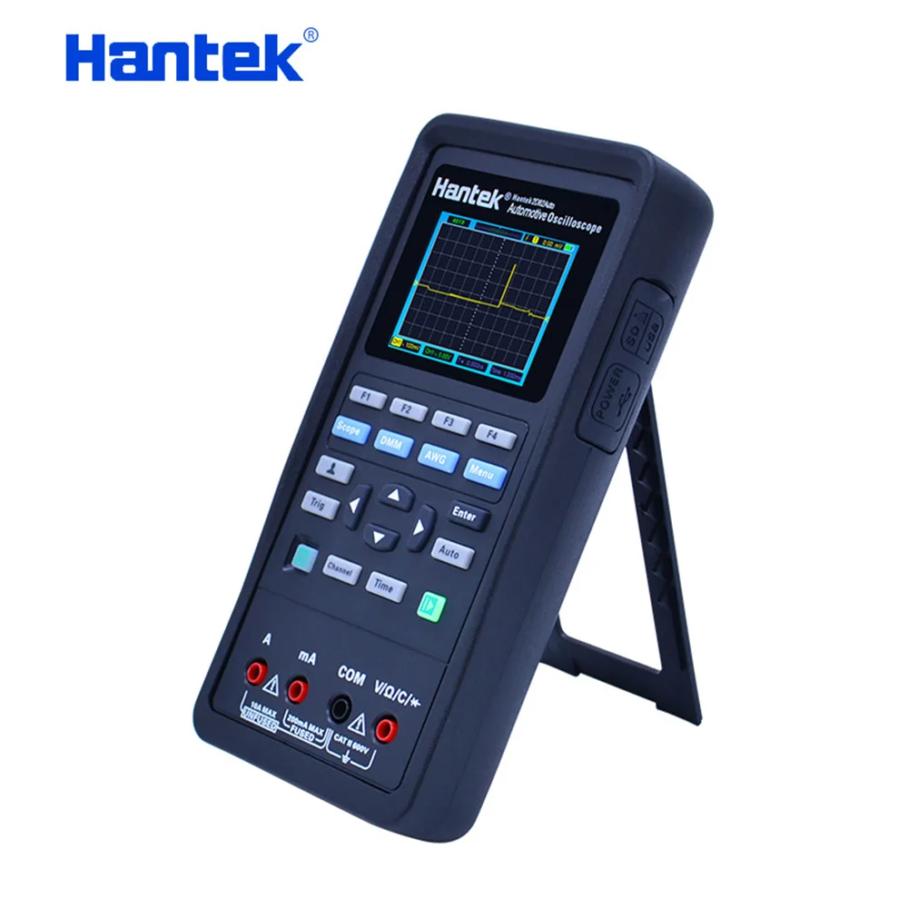 Портативный автомобильный осциллограф Hantek 2D82 4 в 1 цифровой 80 МГц + DMM AWG