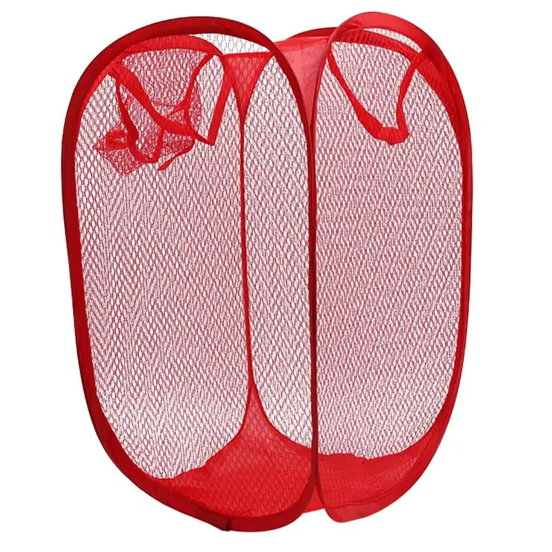 1PC Mesh Laundry Hamper Foldable Breathable Clothes Bin Towels Bags Toys Basket Household Versatile Sundries Storage Organizer 