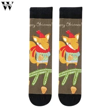 Womail дамы Рождество чёсаный хлопок 3D печать взрослых милый тренд креативный узор трубки Хлопок повседневные пары носков