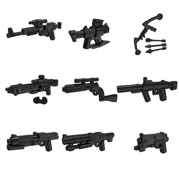 

New set MOC Star Halo Science Fiction Sniper Rifle Submachine Gun Tactics Bow War Weapons Part Building Blocks Toys