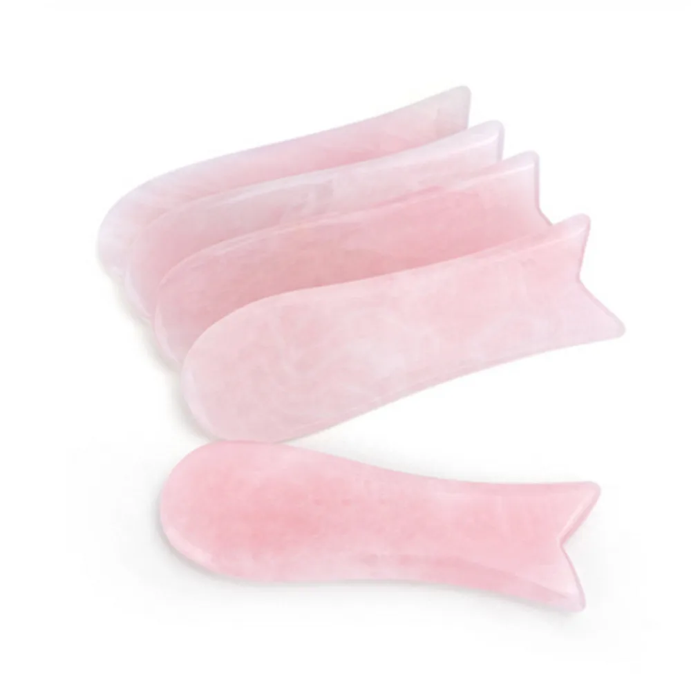 

Natural Rose Quartz Jade Gua Sha Board Acupuncture Massage Face Lifting Stone Guasha Scraping Board Jade Facial Eye Massage Tool
