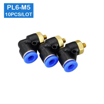 

High quality 10 Pcs of PL6-M5, 6mm Push In One Touch Connector M5 Thread Pneumatic Quick Fittings