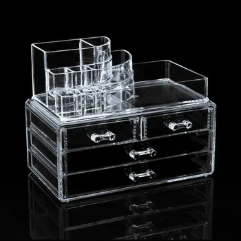 

Hot Jewelry Makeup Cosmetic Organizer Case Box Storage Display Holder 4-Drawer New