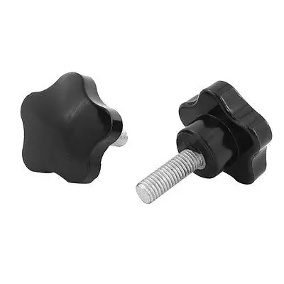 

2 Pcs M10 x 30 Thread 50mm Dia Bakelite Knobs Handle Black for Machine Tool