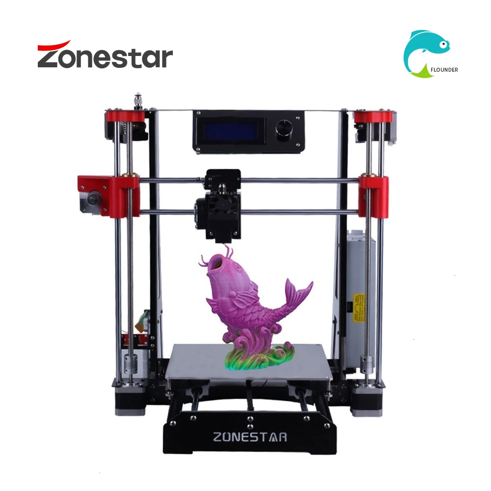 ZONESTAR M8 двойной экструдер смешивания цвета Лидер продаж дешевые полностью черный P802 Металл Классический i3 с открытым исходным кодом RepRap 3d принтер DIY комплект