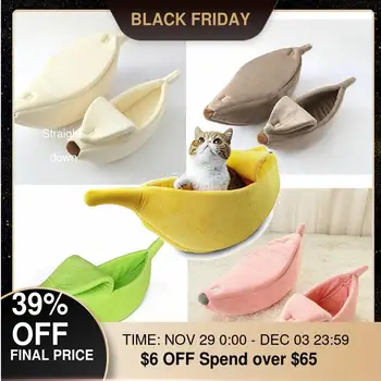 

Creative Pet Cat House Banana Shape for Cats Bed Mat Durable Kennel Cave kittens Puppy Warm Cushion Pets Dog Portable Supplies