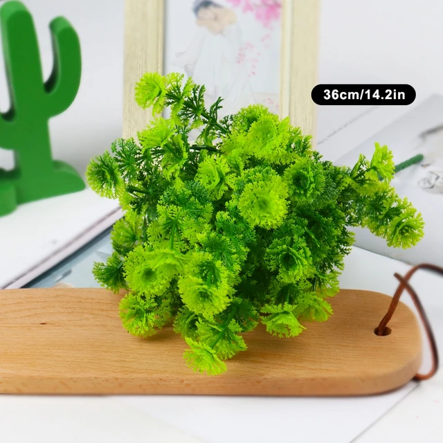 Mesterséges Virágok Növények Hosszú Szár Plastic Perzsa Eukaliptusz Levél Hegy Gyógynövény Otthoni Irodai Asztali Asztaldíszek Kerti Dekoráció - Image 4