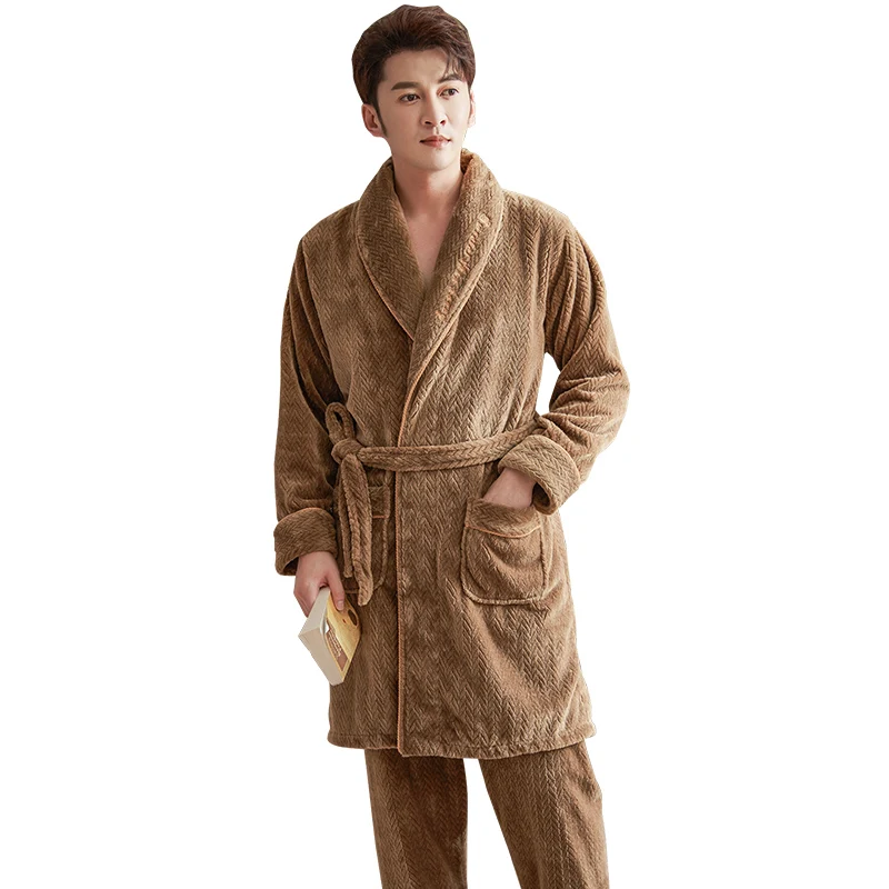 thick-warm-flannel-robe-pants-2pc-winter-fall-men-pajama-suit-coral-fleece-robe-set-full-sleeve-sleepwear-men-pijamas-homewear