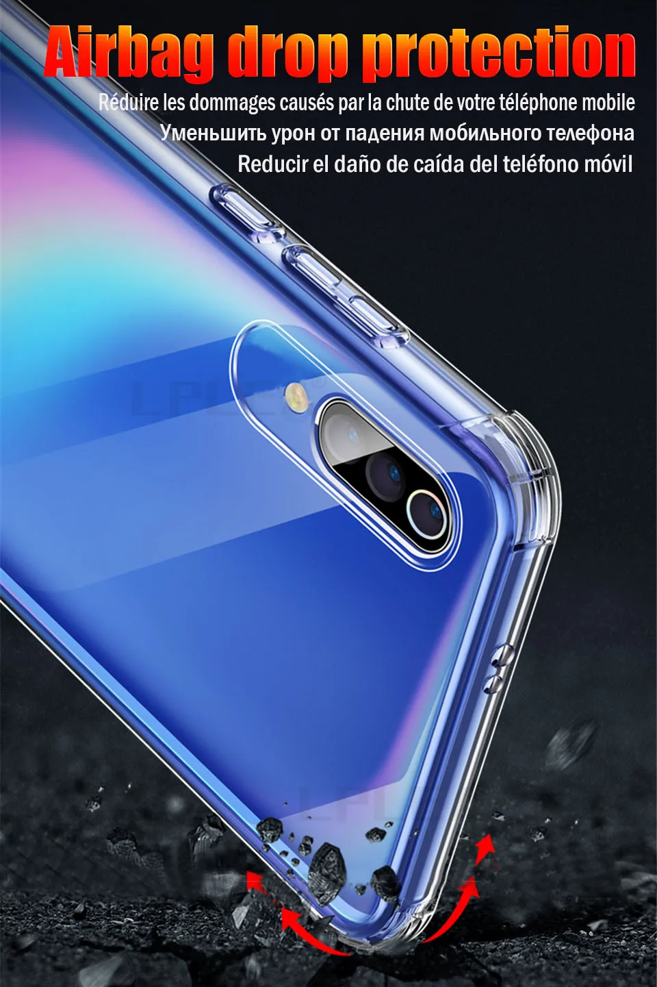 Soft TPU Silicone Shockproof Case For Xiaomi Redmi mi 9 9T Pro SE 8 mi A2 Lite A3 CC9 CC9E Mix 2S 3 A1 6X 5X Transparent Cover