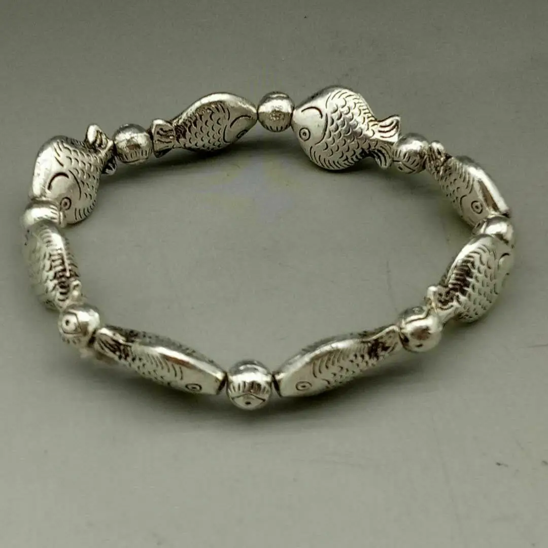 Коллекционная старая ручная работа тибетская Серебряная резная статуя в виде