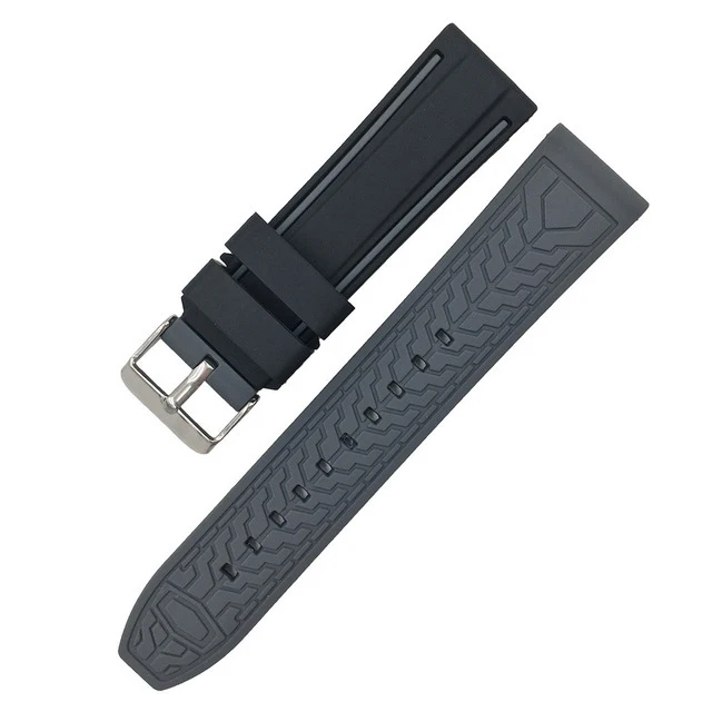 Soft Silicone Sport Watchband 20mm 22mm 24mm 26mm Rubber Diving Waterproof Men Replacement Bracelet Band Strap Watch Accessories Black-Gray-11