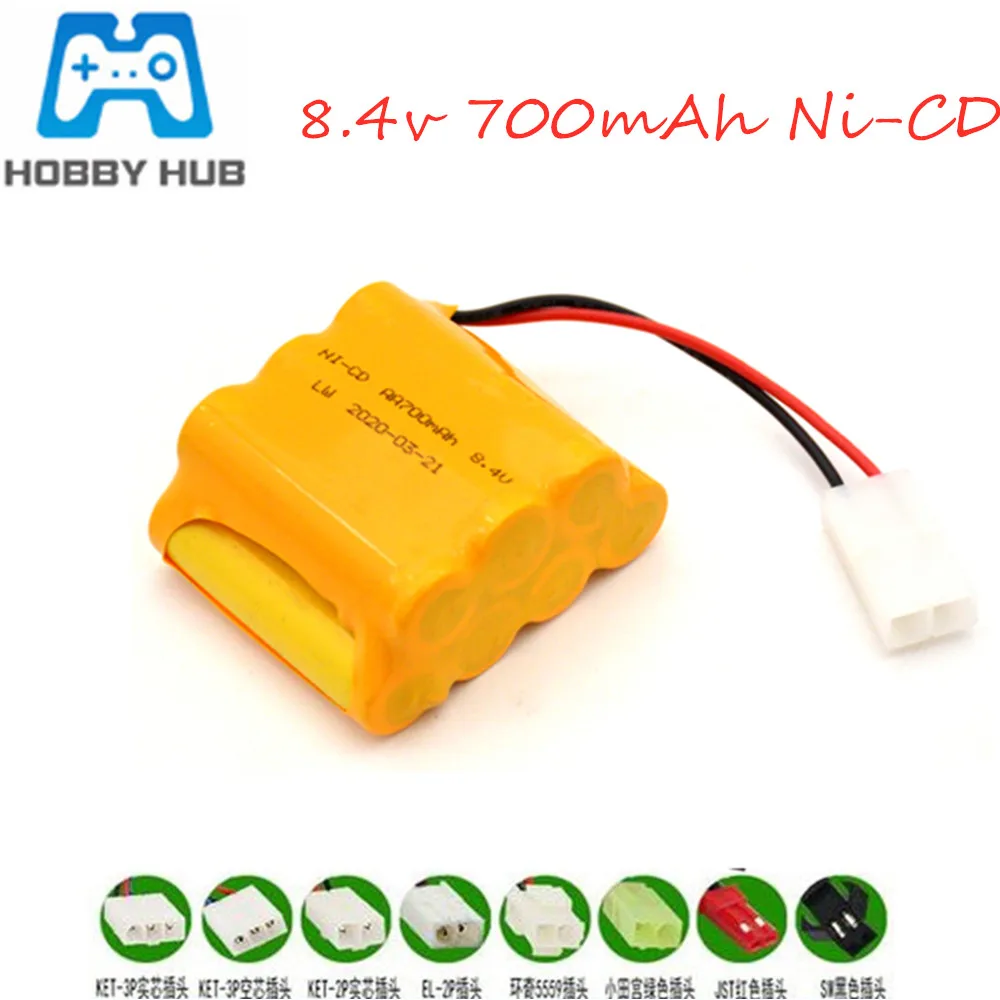 

Upgrade 8.4V 700mAh NICD Battery for RC toy Car Boat Trucks Trains Model AA Ni-CD 8.4v Battery Pack 1PCS