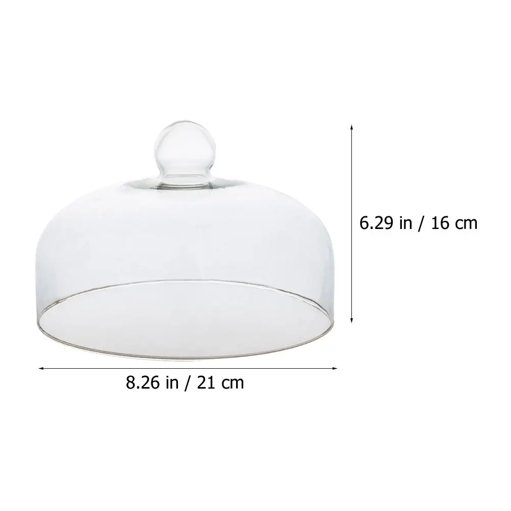 Practical Food Dust Cover Insect-Proof Dish Cover Transparent Food Tent Cake Glass Lid Table Decoration Dessert Dust