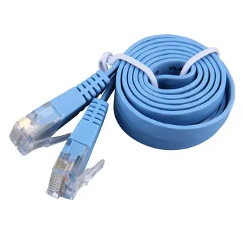 

RJ45 CAT6 8P8C Flat Ethernet Patch Network Lan Cable Various Length 0.5M/1M/2M/5M/10M Cable Blue Free Shipping