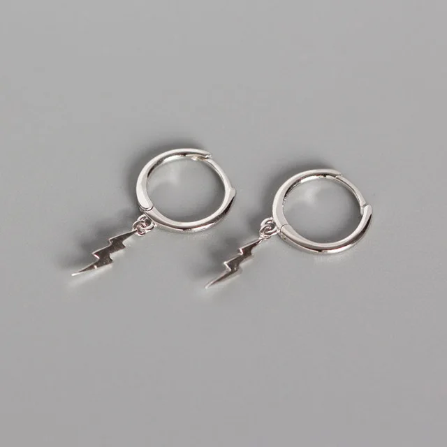 S925 S1 Женские серьги, 925 пробы, серебро, молния, серьги-гвоздики, модный стиль, для девушки, гламурные серьги, модные элементы, ювелирное изделие - Окраска металла: S925 S1