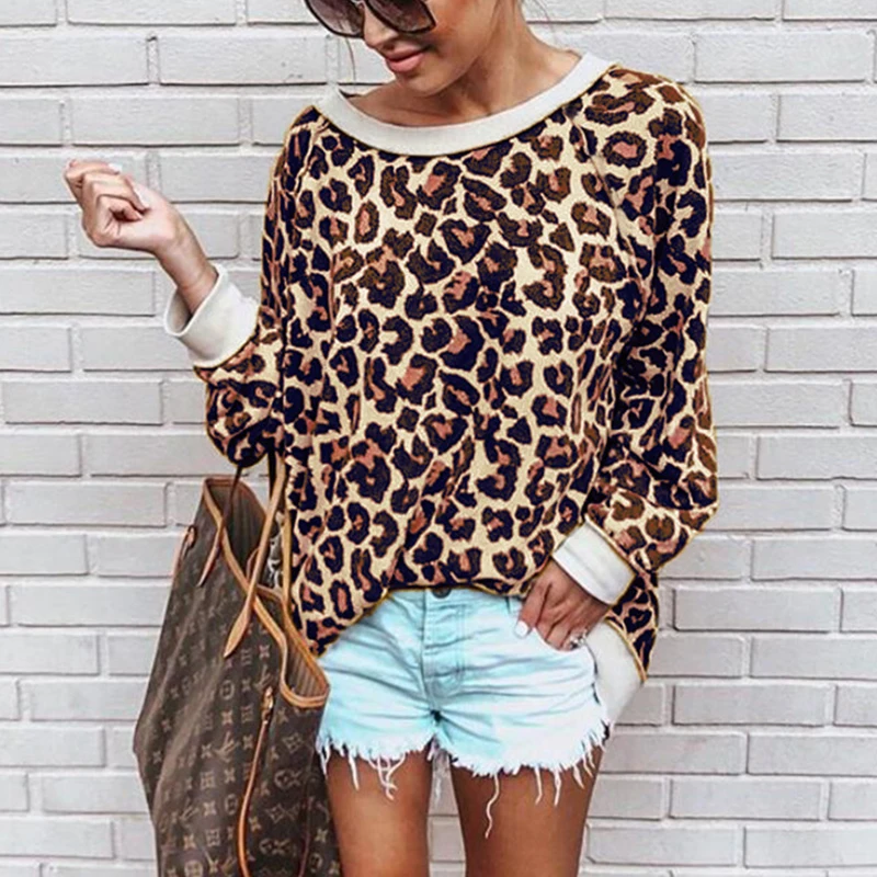 

Women Sexy Winter Hoodies Leopard Printed Long Sleeve Sweatshirts Casual Fashion Streetwear Pullovers Tops Ladies Femme Hoody
