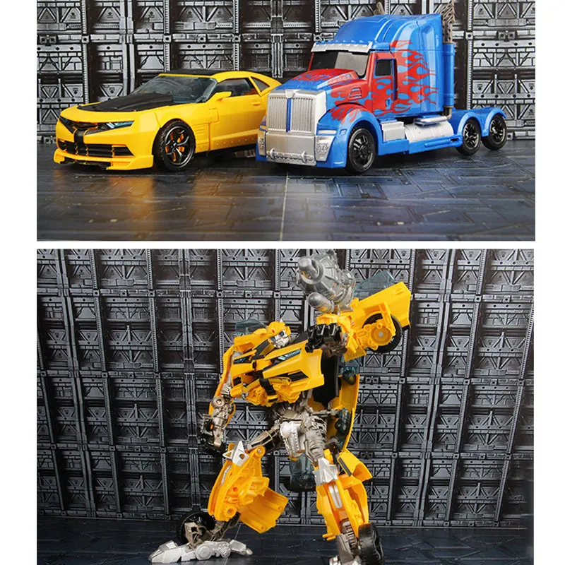 Ceny 27cm Robot transformacyjny zabawki seria samochodów Anime Optimus Prime Hornet plastikowy Robot ABS dla dzieci zabawki chłopięce z pudełkiem
