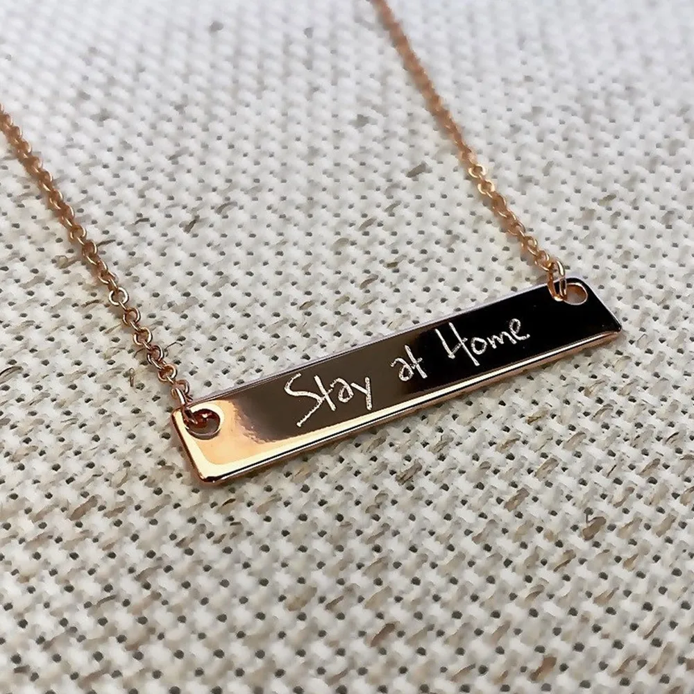 Monogram Bar Necklace Custom Engraved