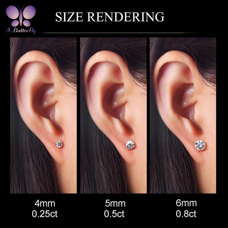 Комплект из 3 пар серег A Butterfly простые и модные серьги стерлингового серебра 925