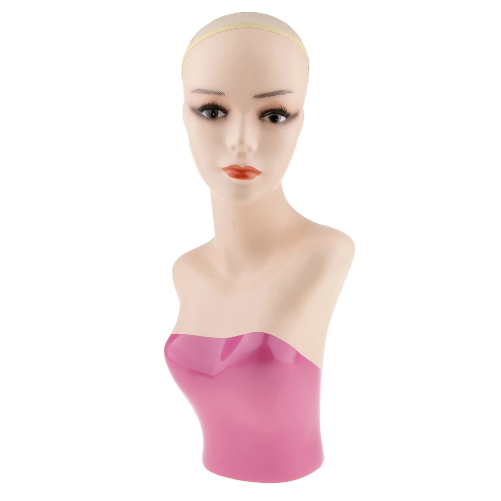 Female Mannequin Head Bust Wig Jewelry Scarf Hair Display Model Stand & Net