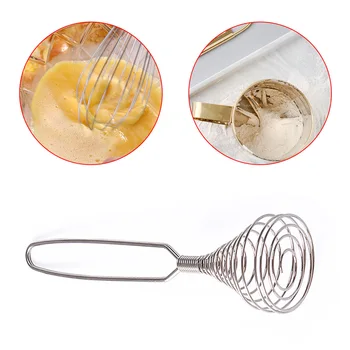 

Stainless Steal Spring Egg Whisk Handheld Coil Egg Beater Elastic Spiral Cooking Tool
