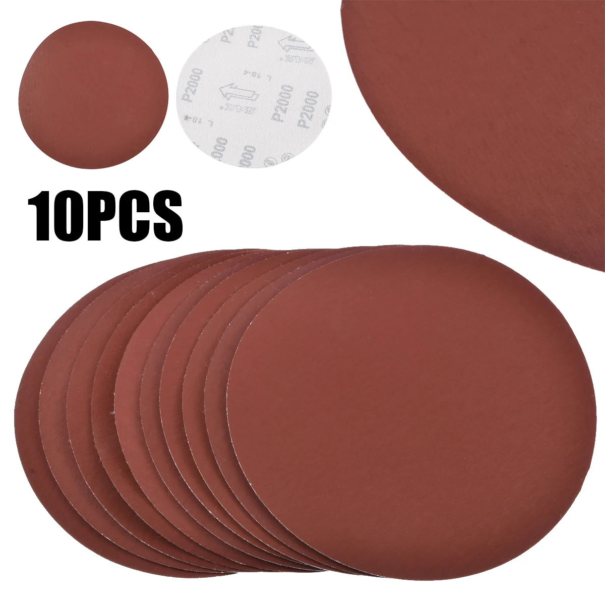 10Pcs 6'' Sanding Disc Pad 2000#Grit Hook Loop Discs Router Abrasive Paper Tool For Power Wood Metal Polishing Sander |