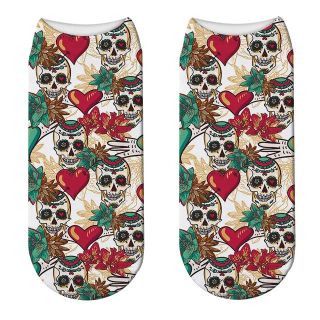 3D Cool Skull Printed Socks For Unisex Women Fashion Funny Low Ankle Socks Harajuku Cotton Comfortable Short Socks For Female Style7
