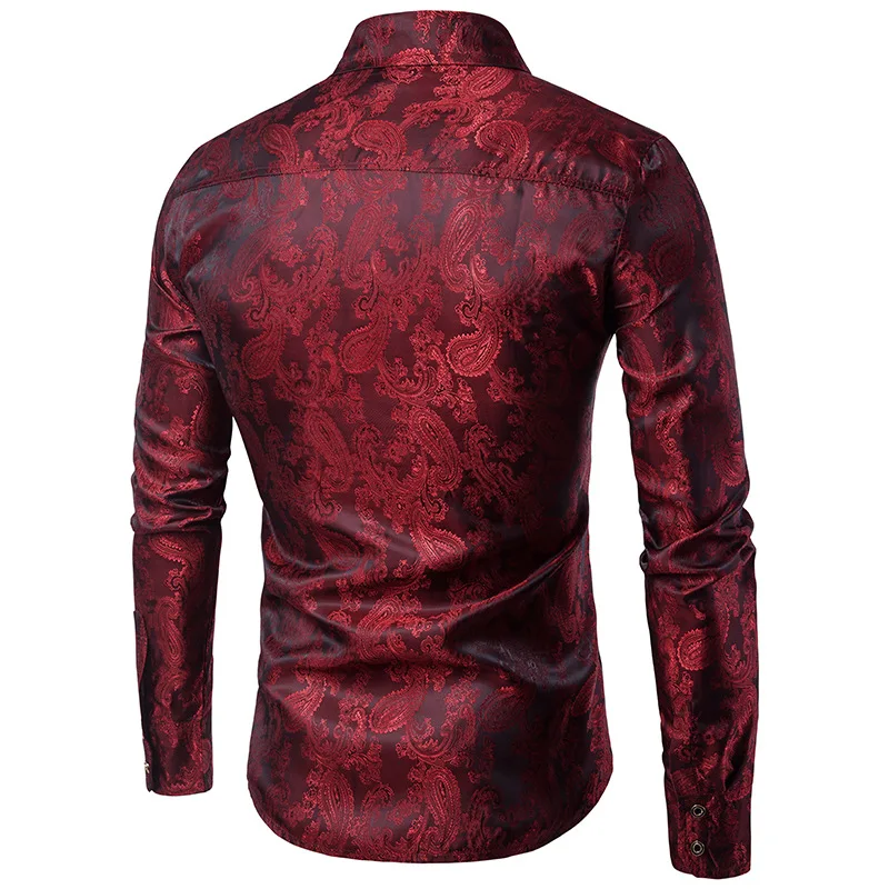 Beste Mannen Luxe chemise homme Lange Mouwen Zijde Satijn Glanzend Disco Party Shirt Mannen Chemise Stage Dance Nachtclub Prom Kostuum