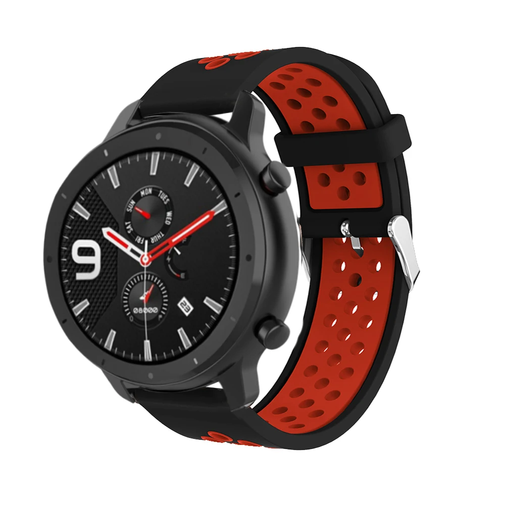 Силиконовый спортивный ремешок для Amazfit gts gtr 47 мм для Huami Amazfit ремешок Bip stratos pace для Garmin Forerunner 645 Vivoactive 3