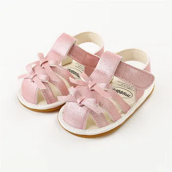 

Emmababy 0-18M Newborn Infant Baby Girl Sandals Summer Baby Girl Shoes Bowknot Shiny Sandals Baby Shoes Beach Sandals