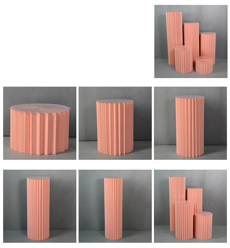 JAROWN Wedding Props Stage Multicolor Origami Round Pillar Three Piece Shopping Mall Decor Home Birthday Party Arrangement Decor (17)