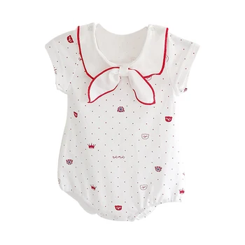 

Summer Models Infants And Young Children's Jumpsuits Baby Dots Printed Cotton Sleeveless Triangle Romper