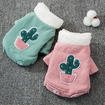 

Corduroy Pet Cat Clothes For Dogs Coat Jacket Cactus Dog Clothes Chihuahua French Bulldog Clothing For Dogs Costume Ropa Perro