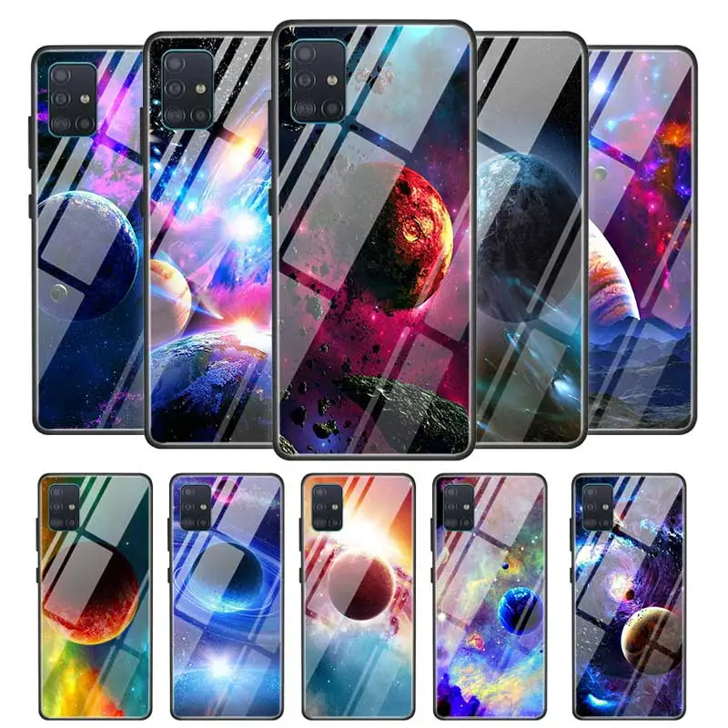 Чехлы для Samsung Galaxy A51 A50 A70 A21 A11 A31 A41 A71 A10 A30 A40 M21 M51 Casos из закаленного стекла|Бамперы| |