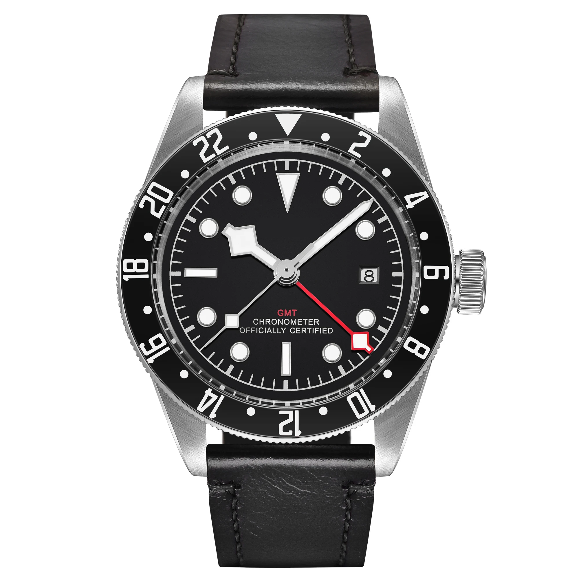 

Corgeut Luxury Brand Watch 41MM Mechanical men Watch sapphire GMT Men Automatic self-wind Military Sport calendar Clock Leather