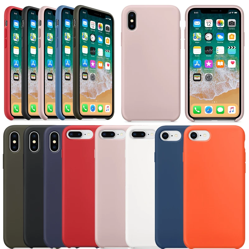 

Luxury Original Official Silicone LOGO Case For iPhone 7 8 Plus Cases For Apple iPhone X XS Max XR For iPhone 6 6S Plus Cover