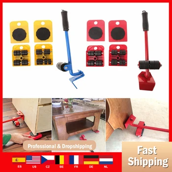 

Professional Furniture Roller Move Tool Set Furniture Lifter Heavy Wheel Bar Mover Sliders Transporter Kit Trolley Save power