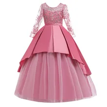 Детское платье принцессы для девочек; кружевное праздничное платье с бантом для девочек; торжественное платье с фатиновой юбкой для свадебного торжества; детское платье на выпускной; Vestido