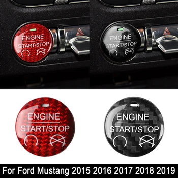 

Real carbon fiber Engine Start Stop Button Sticker Decor for Ford Mustang Car-Styling Accessories 2015 2016 2017 2018 2019