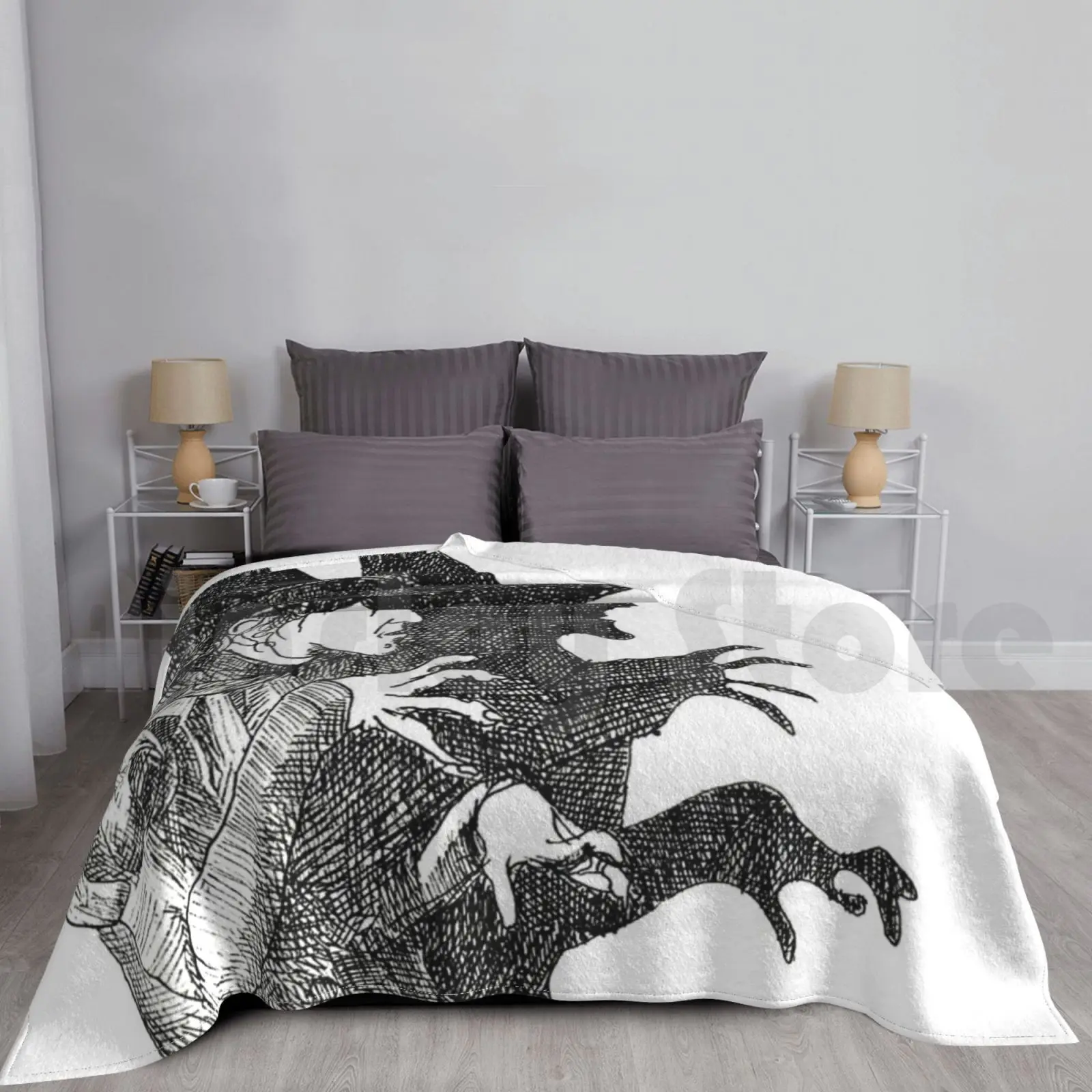 

Wicked Witch Of The West Pen And Ink Drawing Blanket Fashion Custom 1962 Wicked Witch Witch Witchy Witches