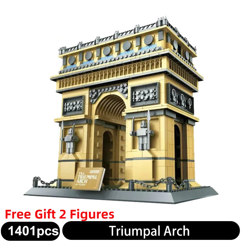 

8021 1401PCS World Famous Architecture Building Blocks Triumpal Arch of Pairs 3D Model Bricks Toy for Children Christams Gifts